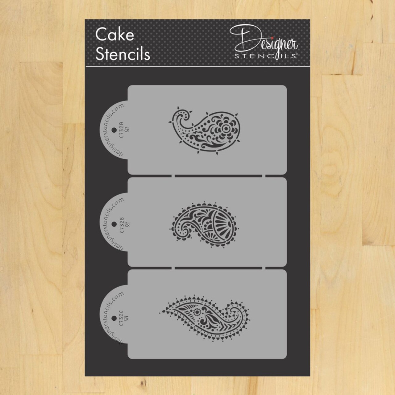 Jaipur Paisley Cake Stencil Set | C732 by Designer Stencils | Stencils for Royal Icing, Airbrush, Dusting Powder |